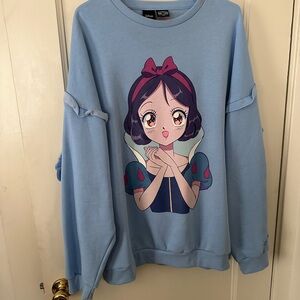 Cakeworthy Light Blue Snow White Graphic Sweater